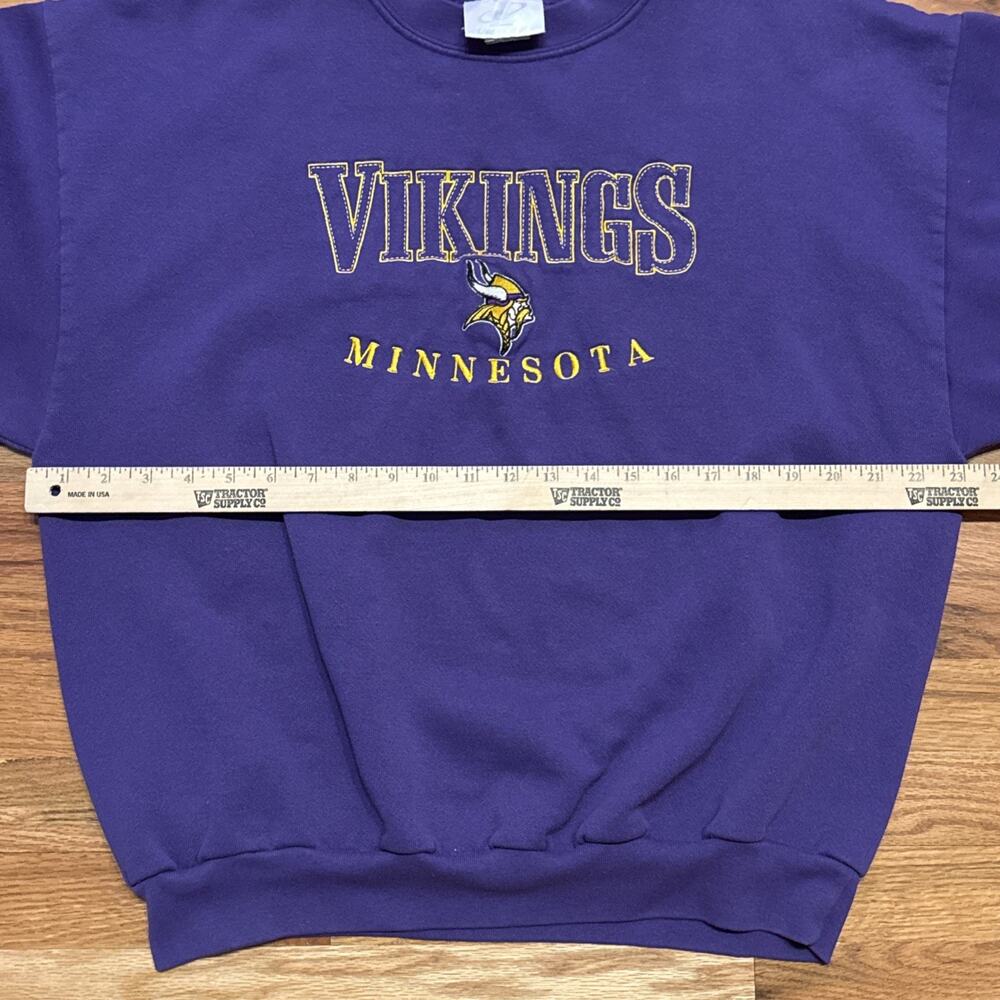VTG 90s Minnesota Vikings Embroidered Crewneck Sweatshirt Size XL Purple - Picture 7 of 7
